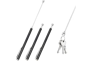 MUYAPAY 3 Pièces Outil Récupérateur Aimanté,Ramassage Magnétique,Outil De Ramassage Aimanté Télescopable,Télescopique Magnétique Pour Clés,Stylos,Pièces De Monnaie,Pièces Métalliques13-65Cm
