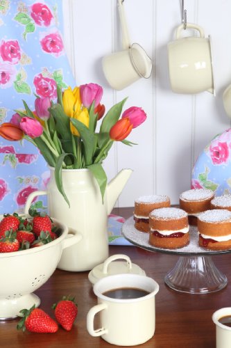 Vintage Home Mokkakanne, Kaffeekanne für Mokka, 400 ml, emailliert, Buttermilch - 3