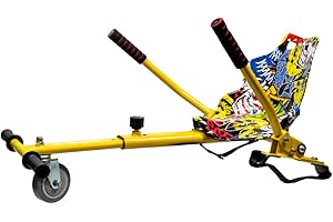 iRollers HoverKart Graffiti Yellow Fast Kart Attachment Fits All Hoverboards Swegways 6.5, 8, 10 Adjustable Hoverboard seat go Kart for Hoverboard Compatible Sleek Cool Limited Edition