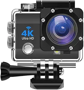 Raptas [1+1 Years Replacement Warranty] 4K Ultra HD Water Resistant Sports Action Camera with 2 Inch Display (16MP, Black)