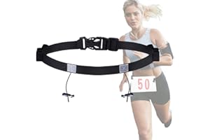 IOURVYA Race Belt Porte-dossard Adulte Unisexe, Porte-Dossard pour MarathonTriathlon Ceintures pour Numéro de Participant de Course Cyclisme Porte Dossard,Léger et Respirant, Fixe,Noir