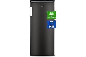 CHiQ FSD140D4EU Upright Freezer, 145L, E, 5 Levels, 12-Years Free Warranty on The Compressor,H1250 x W540 x D550, Black, New