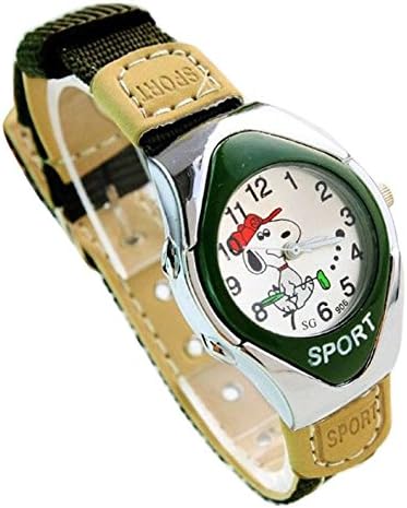 NEW Lovely Snoopy children kids cartoon Watches Textile Watch Band WP@KTW147494G