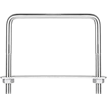 4 x beugelschroeven M10 U schroeven 80 mm x 150 mm bouten met 8 tegenplaat, beugelbouten U-beugelklem roestvrij staal voor hekbevestiging, buisbevestiging, auto slepen