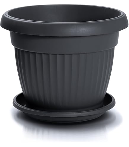 Bama Vaso Piramide Con Sottovaso – 50 Lt, Terracotta, Elegante E Resistente A