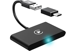 HAOSEA Wireless CarPlay Adapter for iPhone Upgraded CarPlay USB Plug and Play Wireless Dongle Wired to Wireless Bluetooth wifi in-car link motor vehicles Compatible with iPhone iOS 10 and above
