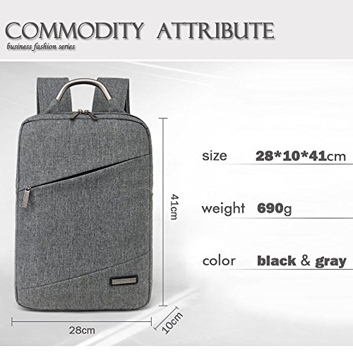 Acxeon 15,6 Zoll Universal leichter Business Notebooktasche Rucksack mit Laptopfach /Akteneinteilung / Zubehörfächer Aktentasche für den Menschen (Grau) - 5