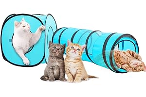 Pawise Túnel y Cubo para Gatos - Juguetes Plegables para Interiores y Exteriores (Túnel Popupplay)