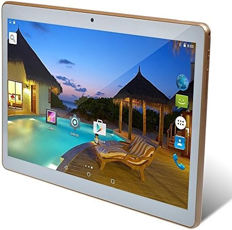 YELLYOUTH 3G Unlocked Tablet 10 inch with Android Quad Core 1GB RAM 16GB ROM HD IPS Screen Dual Sim Card Slot WIFI Bluetooth GPS Phone Call 10.1 Phablet PC (White)