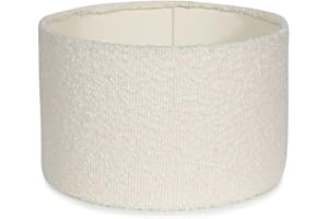 MiniSun | Small Modern Cream Boucle Drum Light Shade | Lamp Shades, Home Décor & Improvement Essential | 250mm Shade Width