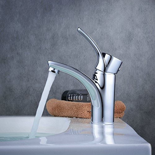 Beelee BL6786 Messing Chrom Wasserhahn Einhebelmischer Waschtischbatterie Waschtischarmatur Handwascharmatur Bad Armatur Normaldruck-Waschbeckenarmatur Badarmatur - 2