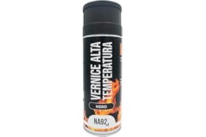 NA92 Vernice Spray Alta Temperatura 400ML Fino a 600° Ideale per Forni, Barbecue, Caminetti, Marmitte, Pinze Freni Auto e Moto - Per uso industriale e fai da te (1, Nero Opaco)