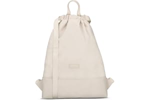 LARKSON Torba sportowa dla kobiet i mężczyzn - nr 7 - torba na linę dla dzieci z kieszenią wewnętrzną - mały plecak z tkaniny na siłownię - materiał z recyklingu z kieszenią zewnętrzną, Piasek