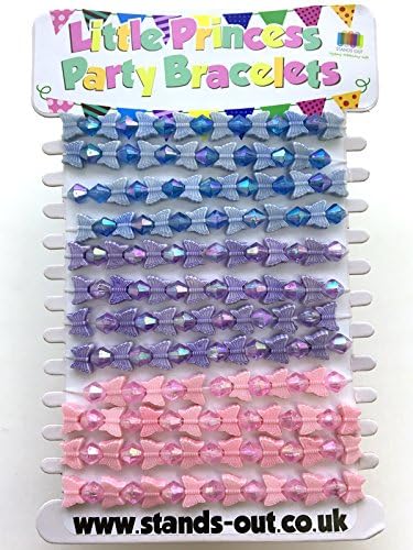 Stands Out, Supplying Outstanding Gifts 12 Little Princess Party Bracelets Birthday Jewellery Bag Filler Prize Butterflies and Jewels