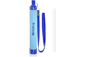 Metadrop Filtre à eau en Plein air Filtration Personnelle de l'eau Paille Equipement de Survie d'urgence Purificateur d'eau Pour le Camping, la Randonnée, l'escalade, les Voyages en sac à dos