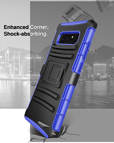 MoKo Funda Samsung Galaxy Note 8 - Holster Funda con Soporte y Girable Clip  Heavy Duty  Robusto Resistente a la ca  da Funda Case para Samsung Galaxy Note 8  2017   Azul