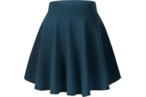 L S U Girls Plain Skater Skirt High Elastic Waist A Line Stretchy School Skirt Casual Multiple Colours