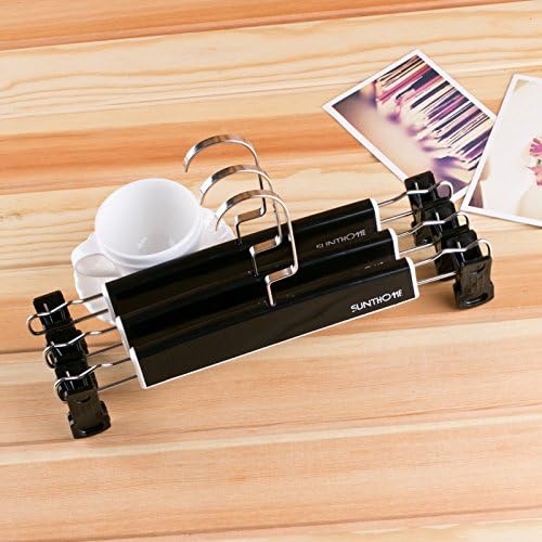 XIIDE 10pcs£¬ Plastic Clothes Hangers ,Plastic Coat Hangers for Tops/Skirts/Dresses, , elegant black trousers stand
