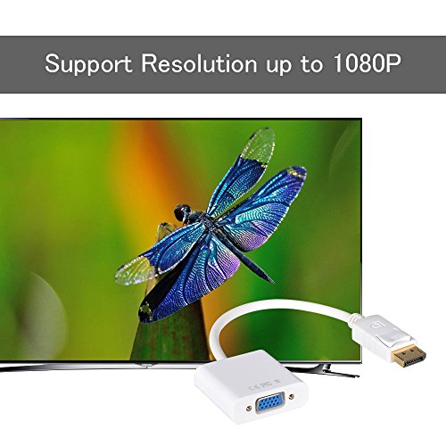 ELUTENG DisplayPort auf VGA Adapter 1080p Full HD DP to VGA Cable Vergoldete Kontakte DisplayPort VGA Kabel Konverter Stecker auf Buchse an Laptop, HDTV, Monitor oder Projektor - 4