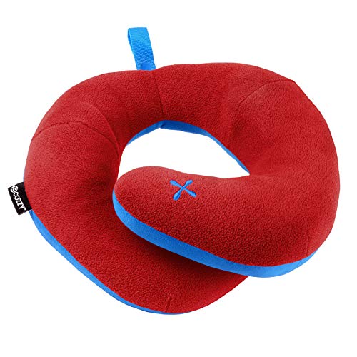 BCOZZY Chin Supporting Travel Neck Pillow Adjustable in 3 ways Adult Red BCOZZY Chin Supporting Travel Neck Pillow Adjustable in 3 ways Adult Red
