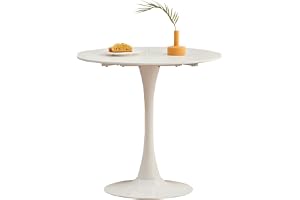 GrandCA HOME 80 cm vitt modernt runt matbord, bord runt 80 cm, matbord rund, lämplig för 2–4 personer, lämplig för kök, varda