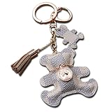  Teddy Bear Schlüsselanhänger Große Luxus Tasche Geldbörse Charm Nettes Geschenk PU Leder Telefon Anhänger für Frauen Mädchen Handtasche Schlüsselanhänger Charms