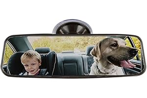 Goolsky Car Interior Rear View Mirror Universal, Rear View Mirror for Driving Test Suction Interior Mirror for Car 200 x 60 mm