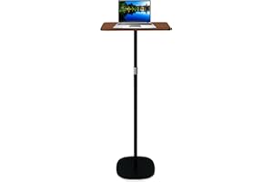 POLESTO Stehpult Höhenverstellbar mit 46–120cm Laptop Ständer Mobile Schreibtisch Verstellbarer Beistelltisch für Studienarbeiten, beweglicher Computertisch für Büros/Bett und Sofa, Schwarz