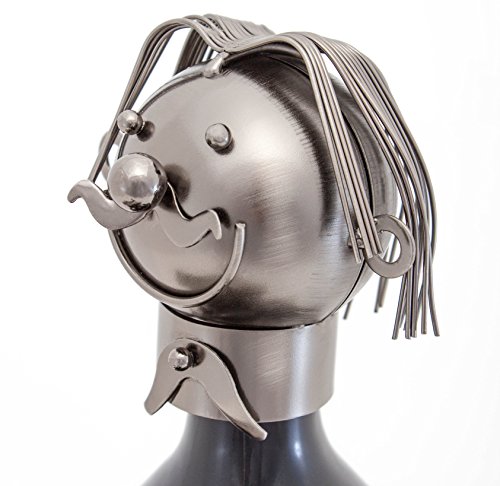 BRUBAKER Flaschenhalter Barbecue Metall Skulptur mit Geschenkkarte - 5