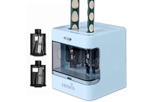 tenwin Electric Pencil Sharpener,Dual Power Supply, Suitable for Portable Pencil Sharpeners of 6-12mm Colored Pencils, Artist/Adults/Office/School/Home