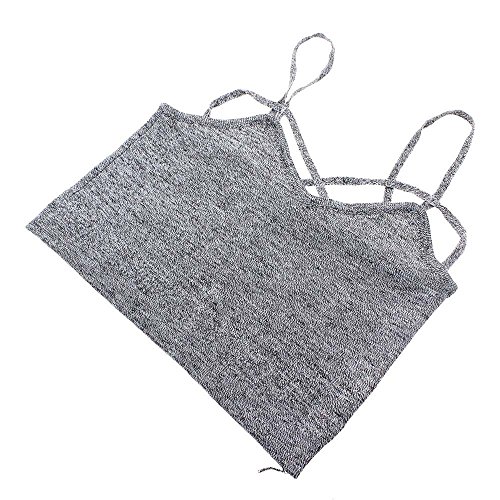 VANKER Cross Caged Strappy Stash Bra Crop Top Tank Bralette Bustier Short Vest Grey