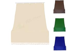 Tata Home Tenda da Sole con Anelli per Esterno Tenda Parasole a Caduta Per Balcone Tessuto Resistente Tinta Unita Lavabile 140x250 cm Beige
