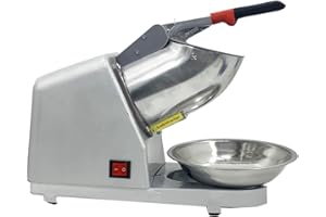 ‎CDZHLTG CDZHLTG Elektrischer Eiscrusher Maschine Ice Crusher 65kg/h Edelstahl 300W Eiscrusher Smoothie Maschine für Restaurants, Bars, Partys, Silber