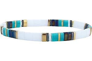 KELITCH Bracelet en Perles Miyuki Bonbons D'amitié Coloré - Perle TILA Extensible Bijoux Fait À La Main Vintage pour Femmes