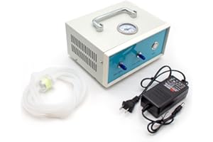 Toplionace Mini Bomba de Vacío de Diafragma Sin Aceite, Bomba de Filtro de Succión Pequeña Eléctrica de Laboratorio -80kpa 10L/min Bomba de Muestreo Interfaz de 6mm