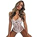 Produktbild Unterwäsche Frau CLOOM Jumpsuit Nachtwäsche Spitze Overall Spielanzug Transparent Dessous Versuchung Erotisch Sex Spitze Erotik Wäsche Nachtmäntel Nachtkleid Tight Sleepwear (S, Rein Weiß)