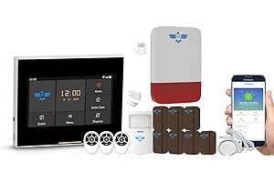 ITALIAN ALARM Allarme Casa Senza Fili, Antifurto Wireless con Sirena Esterna, Sistema Allarme Smart WiFi con App, Supporta SIM 4G, Compatibile Alexa. Già Configurato e Assistenza Italia