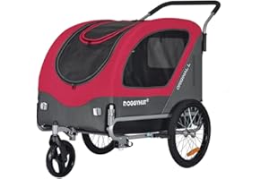 ‎DOGGYHUT Doggyhut Original Large Fahrradanhänger & Hundebuggy 2 in 1 für Hunden bis 35kg Hundeanhänger Jogger Hundewagen mit Feststellbremse Tiggo 80405