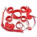 Produktbild CMCL Paar Lustige Spielzeuge 7Pcs Schwarze Unterbett Bandage Sexspielzeug,Red