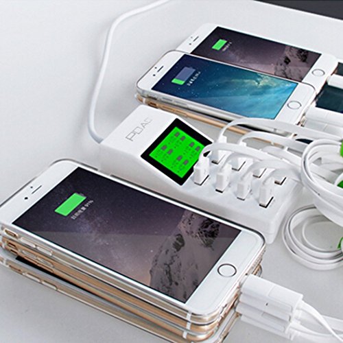 PAO 8 inteligentes Puertos USB con la sola pantalla multi-puerto del cargador para el iPhone de Apple  iPad  Samsung y M  s