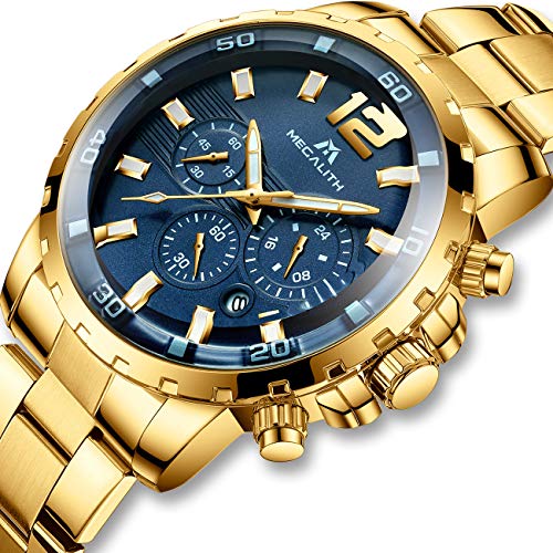 Herren Uhr Männer Gold Designer Chronograph Luxus Militär Wasserdicht Sport Edelstahl Armbanduhr Mann Leuchtende Große Business Blau Datum Analoge Uhren Herren Uhr Männer Gold Designer Chronograph Luxus Militär Wasserdicht Sport Edelstahl Armbanduhr Mann Leuchtende Große Business Blau Datum Analoge Uhren