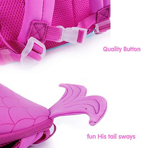 BINGONE Kids Backpack 3D Mermaid Princess Children School Travel Bags Waterproof