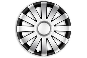 UNBEKANNT 4 x Premium Diseño Tapacubos Tapacubos 'Agat' 15 Pulgadas En Negro Plata