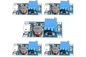 Hailege 5 pezzi 2A DC-DC Boost Modulo di conversione step-up MicroUSB 2V-24V a 5V-28V 9V 12V 24V