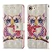 Produktbild LuckyW iPhone 7 Hülle Leder, Eule Lederhülle für Apple iPhone 7/8 (4.7 Zoll) Ledertasche Flip Wallet Kuntsleder Handyhülle Tasche Folio Klapphülle mit Magnetverschluss Etui