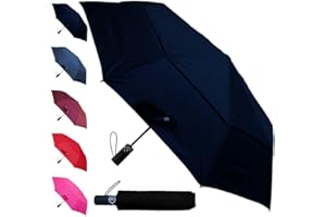 COLLAR AND CUFFS LONDON Wiatroszczelny, kompaktowy parasol StormDefender 50 km/h, wzmocniona rama z włókna szklanego, wentylowany baldachim, mały, mocny, składany, wodoodporny, automatyczne otwieranie