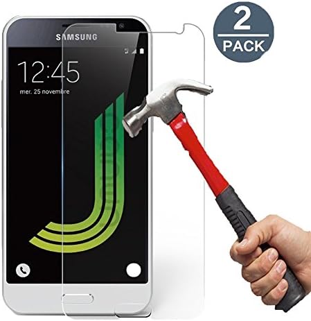 Kapoo Tempered Glass Screen Protector for Samsung Galaxy J3 2016 Set of 2 - Works with Most Protective Cases