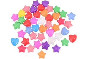 HEMOTON Star Heart Ball Pit Plastic Ocean Colorful Balls for Kids Baby Playhouse Play Tent Playpen Pool Party 60 Balls