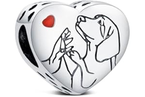 KEQ Pulseras Charms Plata de Ley 925 Abalorios Charms Colgantes de Animales de amor familiar Cuentas Compatible con Pulsera Europeo Charms para Mujer