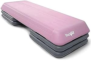 ‎YES4ALL Yes4All Aerobic Stepper, Stepbench Aerobic-Fitness Steppbrett, Übung Workout Schritt Plattform mit 4 verstellbaren Risers enthalten